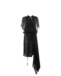 Черное платье-миди в сеточку от Ilaria Nistri