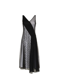 Черное платье-миди из фатина в горошек от Adeam