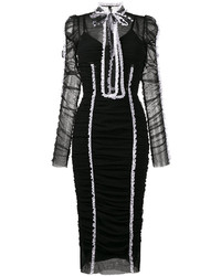 Черное платье-миди из фатина от Dolce & Gabbana