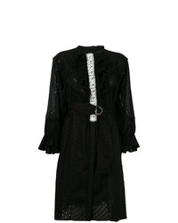 Черное платье-миди крючком с рюшами от Tsumori Chisato