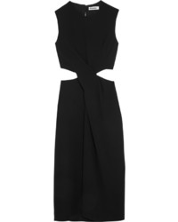 Черное платье-миди с вырезом от Jil Sander