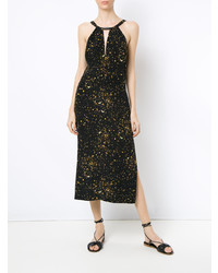 Черное платье-миди с вырезом от Andrea Marques