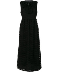 Черное платье-миди с вышивкой от RED Valentino
