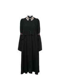 Черное платье-миди с вышивкой от Vivetta