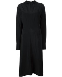 Черное платье-миди с рюшами от Marni