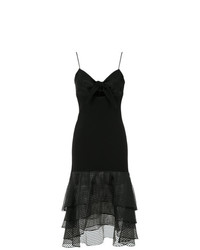 Черное платье-миди с рюшами от Olympiah