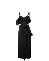 Черное платье-миди с рюшами от Proenza Schouler