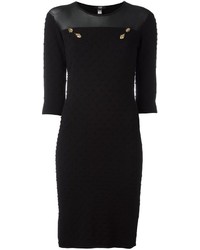 Черное платье-миди с украшением от Class Roberto Cavalli
