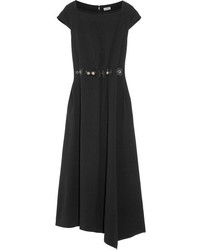 Черное платье-миди с украшением от Loewe
