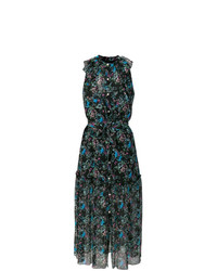 Черное платье-миди с цветочным принтом от Boutique Moschino