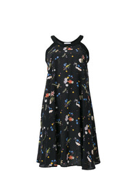 Черное платье-миди с цветочным принтом от Vivetta