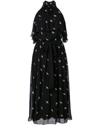 Черное платье-миди со звездами от Temperley London