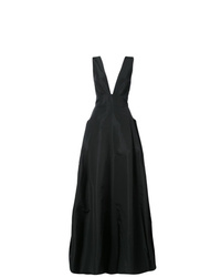 Черное платье-миди со складками от Carolina Herrera