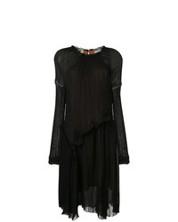 Черное платье-миди со складками от Litkovskaya