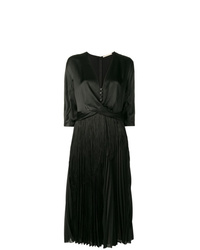 Черное платье-миди со складками от Marco De Vincenzo