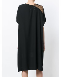 Черное платье прямого кроя в сеточку от Maison Margiela