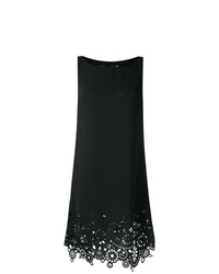 Черное платье прямого кроя с вышивкой от Love Moschino