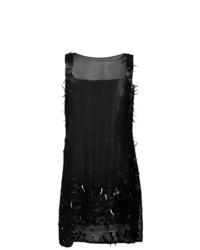 Черное платье прямого кроя с пайетками от Jean Paul Gaultier Vintage