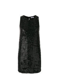 Черное платье прямого кроя с пайетками от P.A.R.O.S.H.