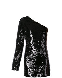 Черное платье прямого кроя с пайетками от RtA