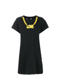 Черное платье прямого кроя с принтом от Love Moschino