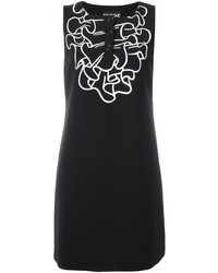 Черное платье прямого кроя с рюшами от Moschino