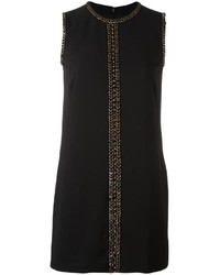Черное платье прямого кроя с украшением от Dsquared2