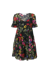 Черное платье прямого кроя с цветочным принтом от Blugirl