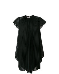 Черное платье прямого кроя со складками от Giamba