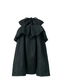 Черное платье прямого кроя со складками от MSGM