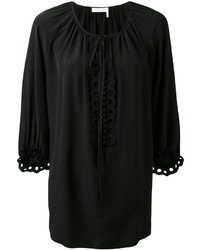 Черное платье прямого кроя от Chloé