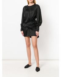 Черное платье прямого кроя от Magda Butrym