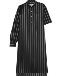 Черное платье-рубашка в вертикальную полоску от Balenciaga