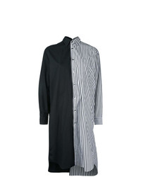 Черное платье-рубашка в вертикальную полоску от Comme Des Garçons Vintage