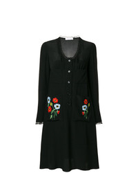 Черное платье-рубашка с вышивкой от Sonia Rykiel