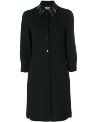 Черное платье-рубашка с шипами от Moschino