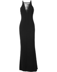 Черное платье с вышивкой от Halston