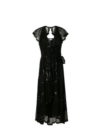 Черное платье с запахом с пайетками от Temperley London