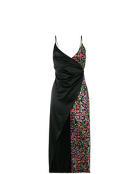 Черное платье с запахом с цветочным принтом от Ssheena