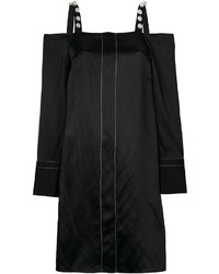 Черное платье с открытыми плечами с украшением от 3.1 Phillip Lim