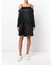 Черное платье с открытыми плечами с украшением от 3.1 Phillip Lim