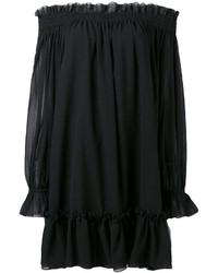 Черное платье с открытыми плечами от Alexander McQueen