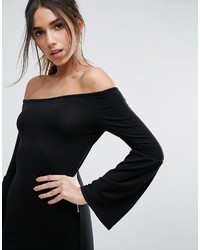 Черное платье с открытыми плечами от Asos