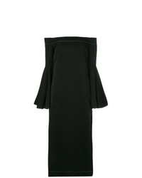 Черное платье с открытыми плечами от Ellery