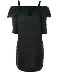 Черное платье с открытыми плечами от Neil Barrett