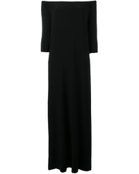 Черное платье с открытыми плечами от Norma Kamali