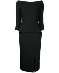 Черное платье с открытыми плечами от Roland Mouret