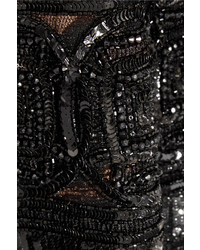 Черное платье с пайетками с украшением от Elie Saab