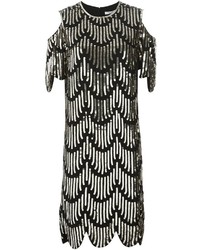 Черное платье с пайетками с украшением от Givenchy