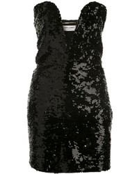 Черное платье с пайетками от Saint Laurent